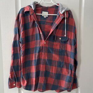 Men's American Eagle Hooded Flannel
